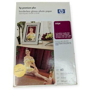 HP Premium Plus Borderless Glossy Photo Inkjet Paper 60 Sheets Sealed
